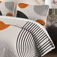 thumbnail image 3 of Flymme 3 Piece Boho Quilt Sets for King Bed,Abstract Geometric Bedspread Coverlet with Pillow Sham, Mid Century Orange Sun Pattern Bedding for Room Decor, 3 of 7