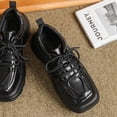 thumbnail image 1 of Zapatos de cuero de verano para hombre, zapatos formales de punta cuadrada con suela gruesa, zapatos negros pequeños informales de estilo británico, 1 of 5