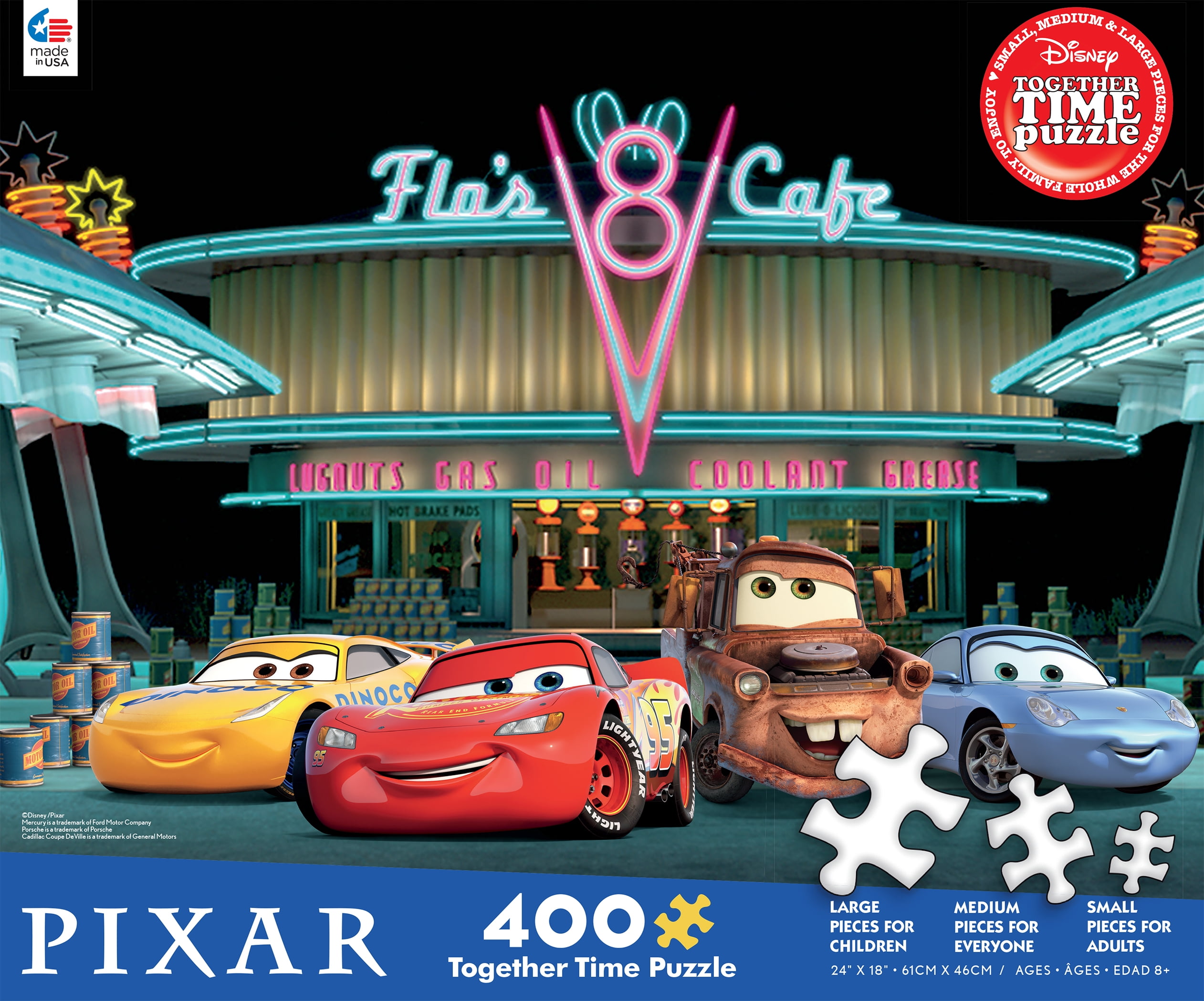 Ceaco 400-Piece Colorful Disney Pixar Cars V8 Cafe Family Jigsaw