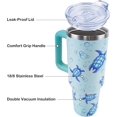 thumbnail image 4 of 40 oz Sea Turtle Tumbler with Handle and Straw, Travel Mug Water Bottle, Stainless Steel Insulated Cup with Lid and Straw, Birthday Christmas Gifts, 4 of 6