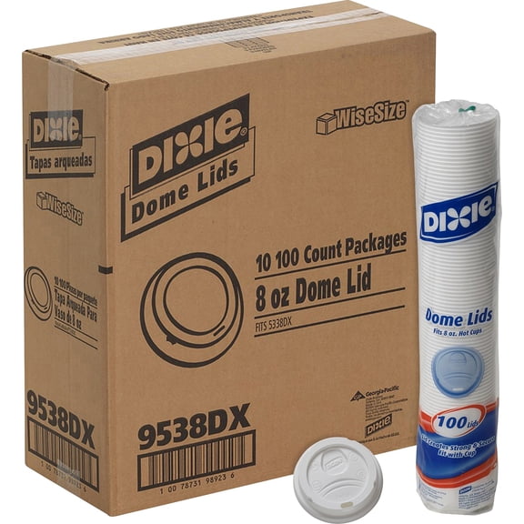 Dixie Small Hot Cup Lids By Gp Pro - Dome - Plastic - 100 Lids/pack - 1000 / Carton
