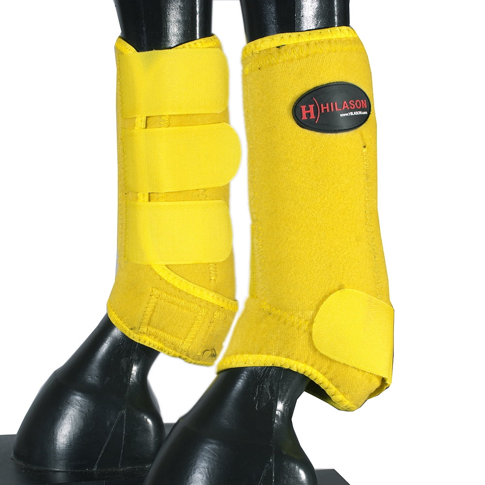 Medium Hilason Horse Hind Rear Leg Protection Sports Boot Pair Yellow