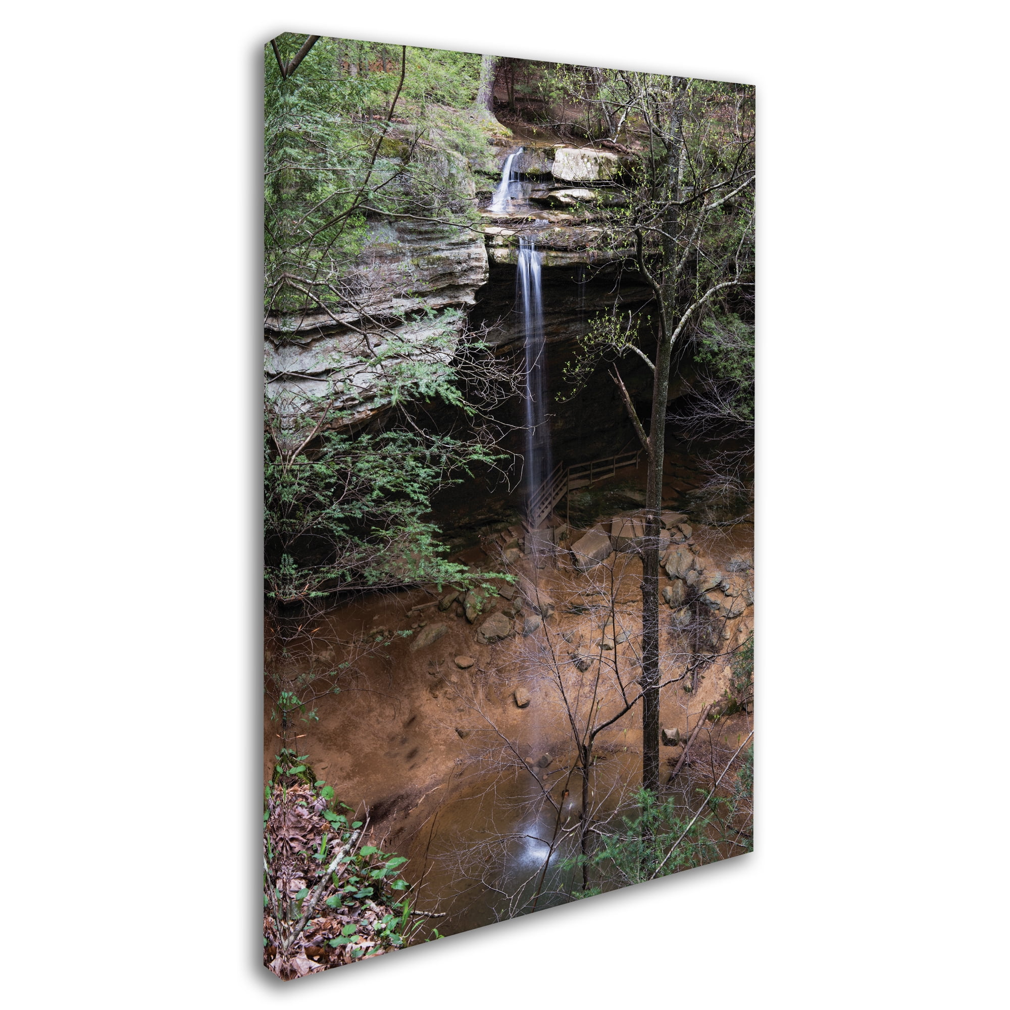 Trademark Fine Art 'Ash Cave Falls in April' Canvas Art by Kurt Shaffer