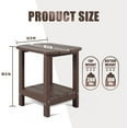 thumbnail image 3 of Nalone Adirondack Side Table 16.5" Outdoor Side Table HDPE Plastic Double Adirondack End Table Small Table for Patio (Wood), 3 of 7