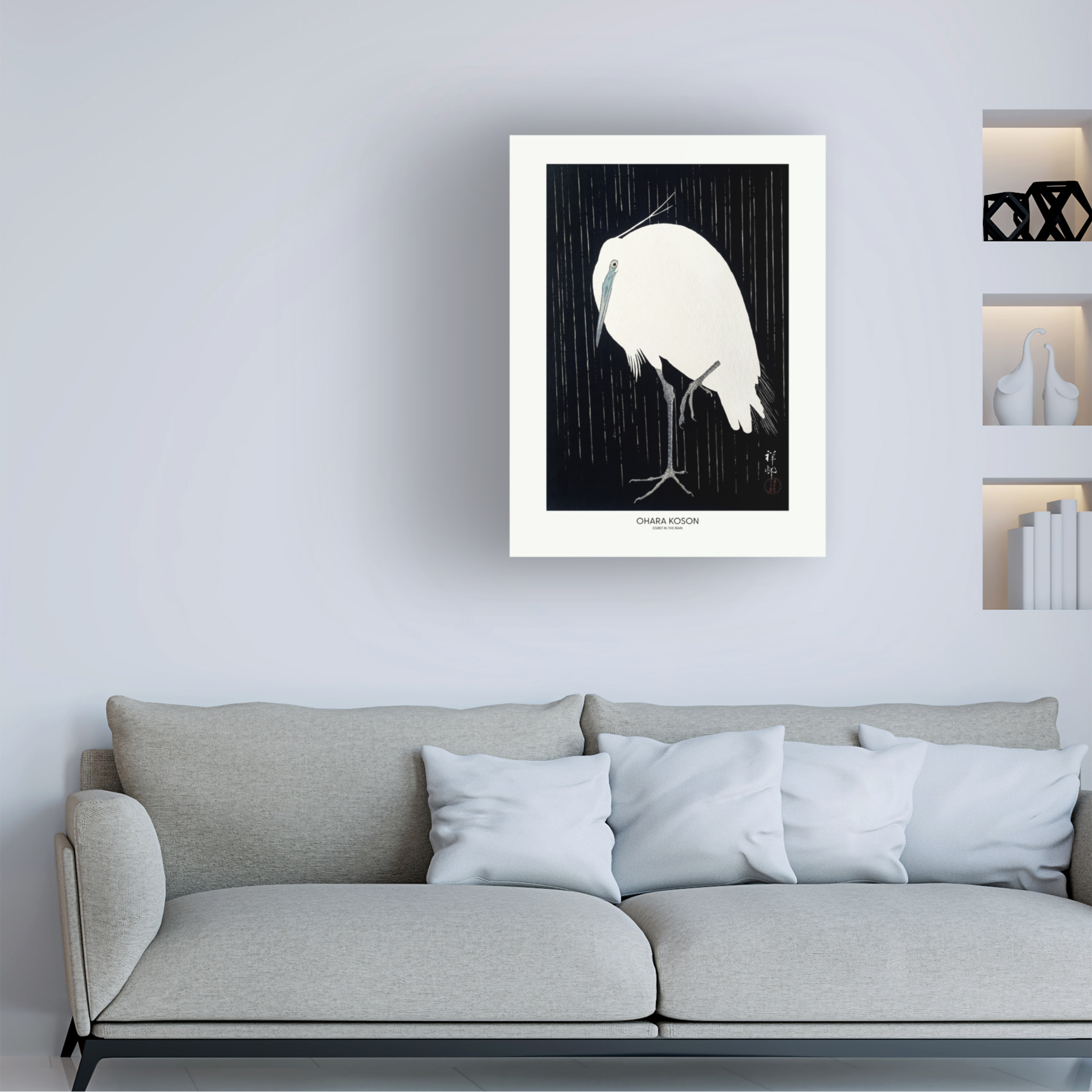Pictufy 'Egret In The Rain' Canvas Art
