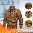 thumbnail image 2 of Vedolay Men Jackets for Winter Full Zip up Hoodie Zipper Hooded Jacket Sweatshirt Clothes Khaki,4XL, 2 of 5