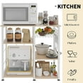 thumbnail image 3 of SOGES Kitchen Cart 3-Tier Kitchen Baker's Rack Utility Microwave Oven Stand, Maple, 3 of 8