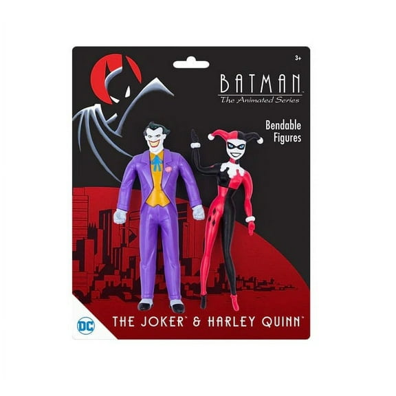 NJ Croce DC Comics The Joker & Harley Quinn Animated Series Bendable Figure Pair (blister card)