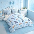 thumbnail image 2 of meiyoeat Blue Coquette Bow 7 Pieces Full Size Bedding Sets,Western Cow Print Cowgirl Boots Full Size Bed in a Bag For Girl,Reversible, 2 of 7