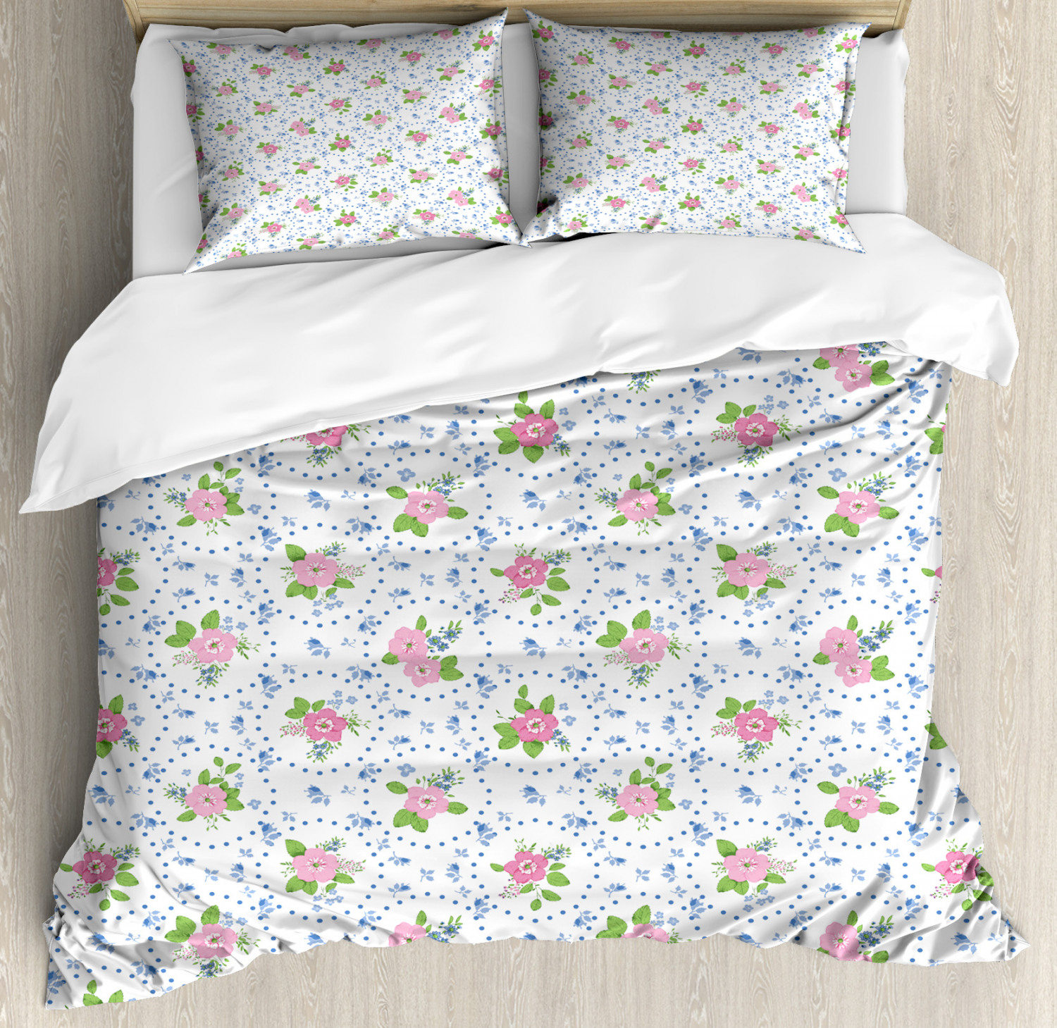 Shabby Chic King Size Duvet Cover Set, Classical Peony Flowers
