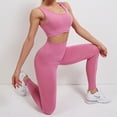 thumbnail image 4 of Conjunto de sujetador deportivo y leggings para mujer - Pantalones cortos de yoga, poliéster y spandex, cintura alta - Tallas S-XL, 4 of 5