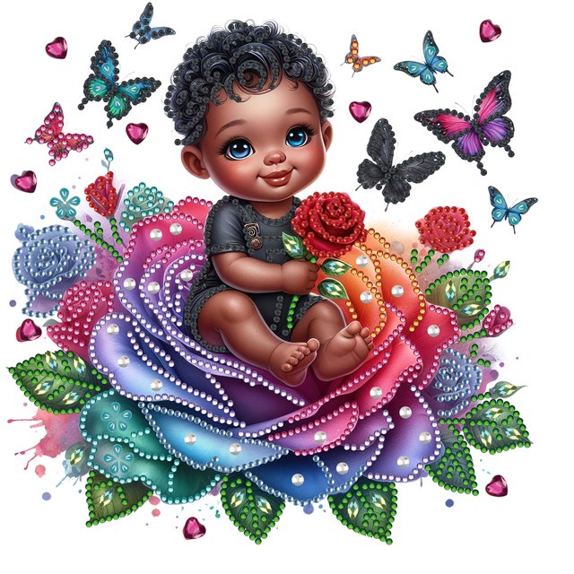 Kit 5D DIY Con Forma Especial Parcial Rosa 30x30cm