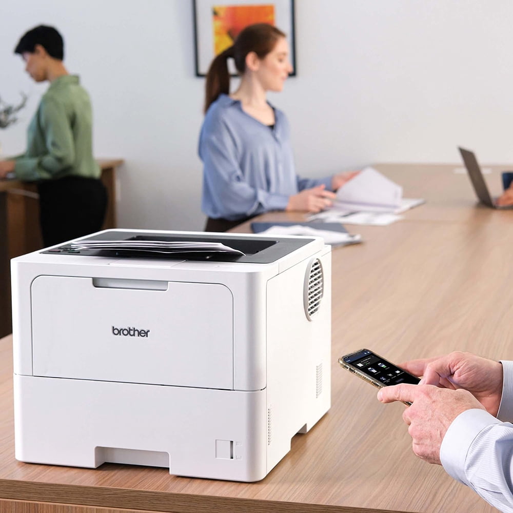 Brother HLL6210DW Monochrome Laser Printer Business with Large Paper Capacity, 50 PPM Duplex Printing, Ethernet and Mobile Printing with 6ft USB Printer Cable and Print Like a Pro Guide Bundle