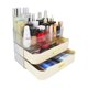 thumbnail image 1 of Organizador de maquillaje con 2 cajones Organizador de cosméticos para dormitorio y baño Encimeras de tocador Caja de almacenamiento de cosméticos de gran capacidad para crema para el cuidado de la pi, 1 of 5