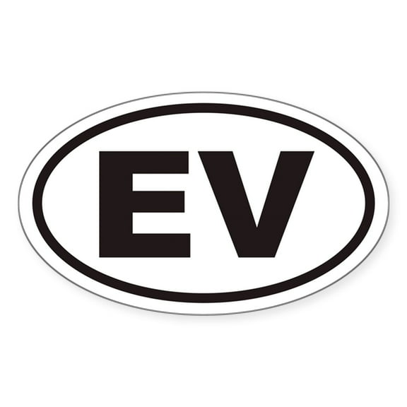 CafePress - EV Electric Vehicle Euro Oval Sticker - Sticker (Oval)