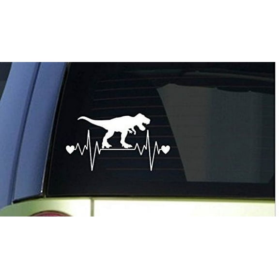 T Rex heartbeat lifeline *I259* 8" wide Sticker decal jurassic dinosaur rex