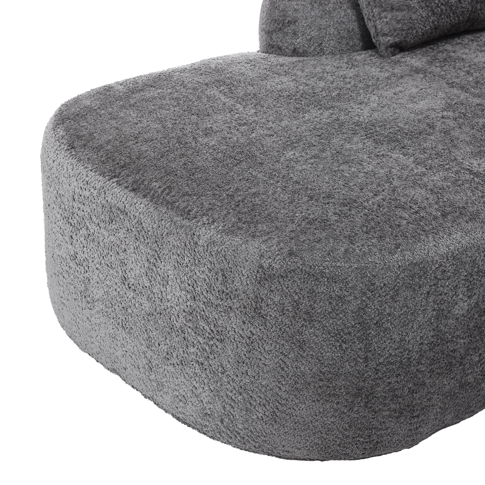 MAYEERTY Boucle Sofa 3 Seater for Living Room Oversized Comfy Sofa L-Shape Sofa Couch with Chaise Home Furniture Sleeper Sectional Sofa for Apartment, Office Left Hand Facing (Gray)
