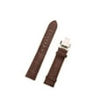 thumbnail image 1 of facefd Leather Watch Band Butterfly Deployment Clasp Buckle Coffee 20mm, 1 of 8