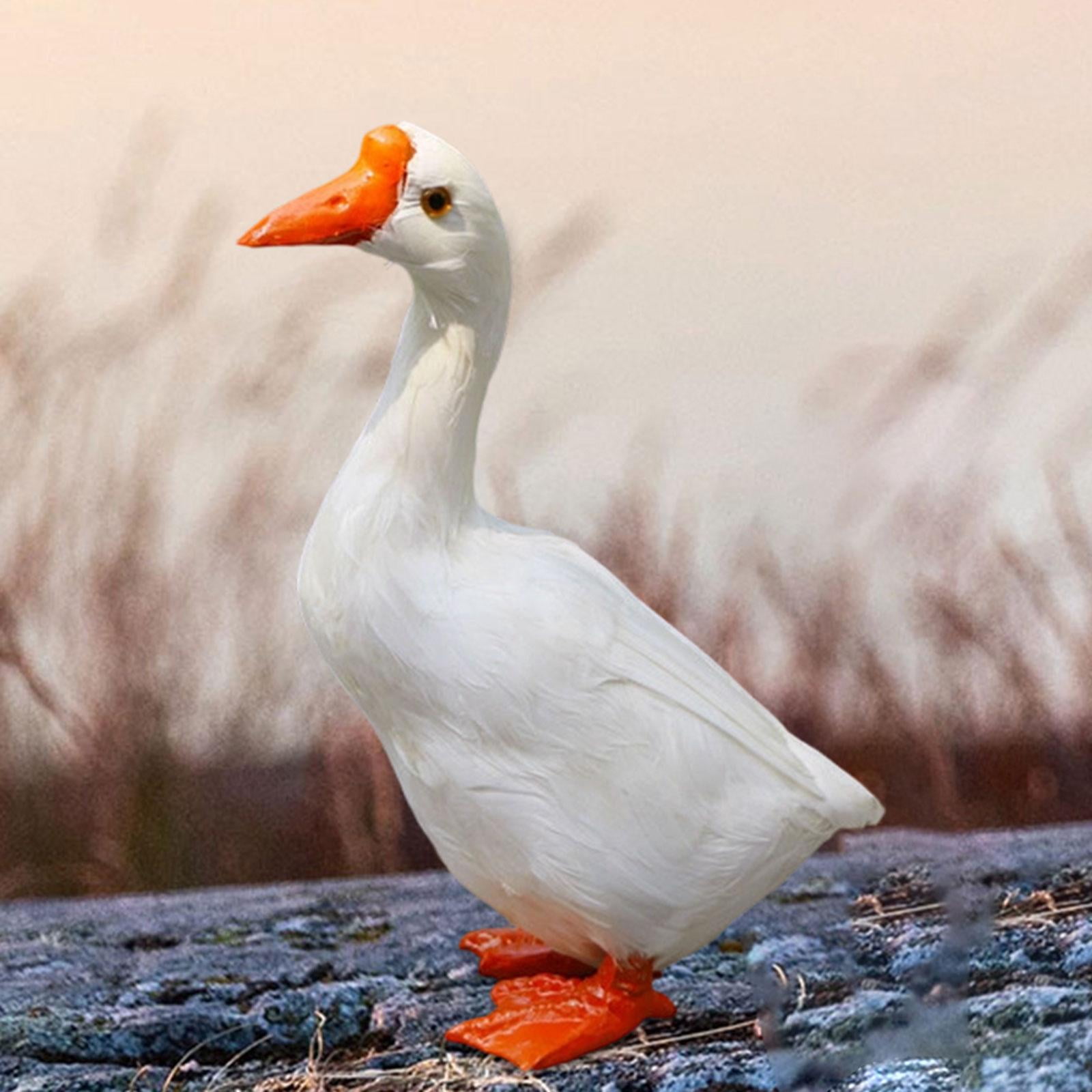 Aymzbd Goose Garden Statue Realistic Ornament Sculpture for Patio Living Room Porch 20cm