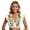 White 2, variant on MDUKONU Women's Oktoberfest Crop Top Ruffle Sleeveless Bavarian Beer Mug Print V Neck Button Down Cropped Blouse for Beer Festival Party Size:S-XXL