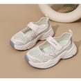 thumbnail image 5 of Girls Sneakers Lightweight Comfortable Mary Jane Flats School Uniform Casual Shoes for Kids Beige 26, 5 of 7