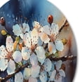 thumbnail image 3 of Designart "Apple Tree Artistry White Blue III" Floral Apple Tree Metal Round Wall Art, 3 of 5