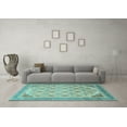 thumbnail image 3 of Ahgly Company Indoor Square Abstract Light Blue Modern Area Rugs, 6' Square, 3 of 4