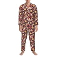 thumbnail image 3 of Cauagu Skull record lips Print Men's Long-Sleeve Pajama Set,Soft Button-Front 2Pjs for Men Long Sleeve Men’s Sleepwear-XX-Large, 3 of 7