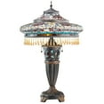 thumbnail image 2 of River of Goods Victorian Tiffany Style Stained Glass 27.5" Double Lit Table Lamp, 2 of 5