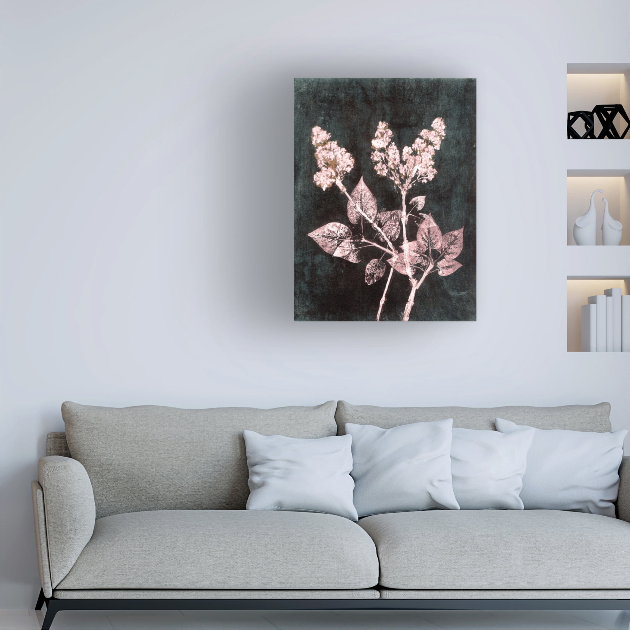 Canvas Wall Art - Pernille Folcarelli 'Lilac 1 Blush Dark Green' Wall Art for Living Room, Bedroom, or Office Décor by Trademark Fine Art - 14 x 19 Inches