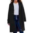 thumbnail image 1 of Long Sleeve Solid Color Coat Casual Long Jacket Vintage Turn Down Collar Coats, 1 of 8