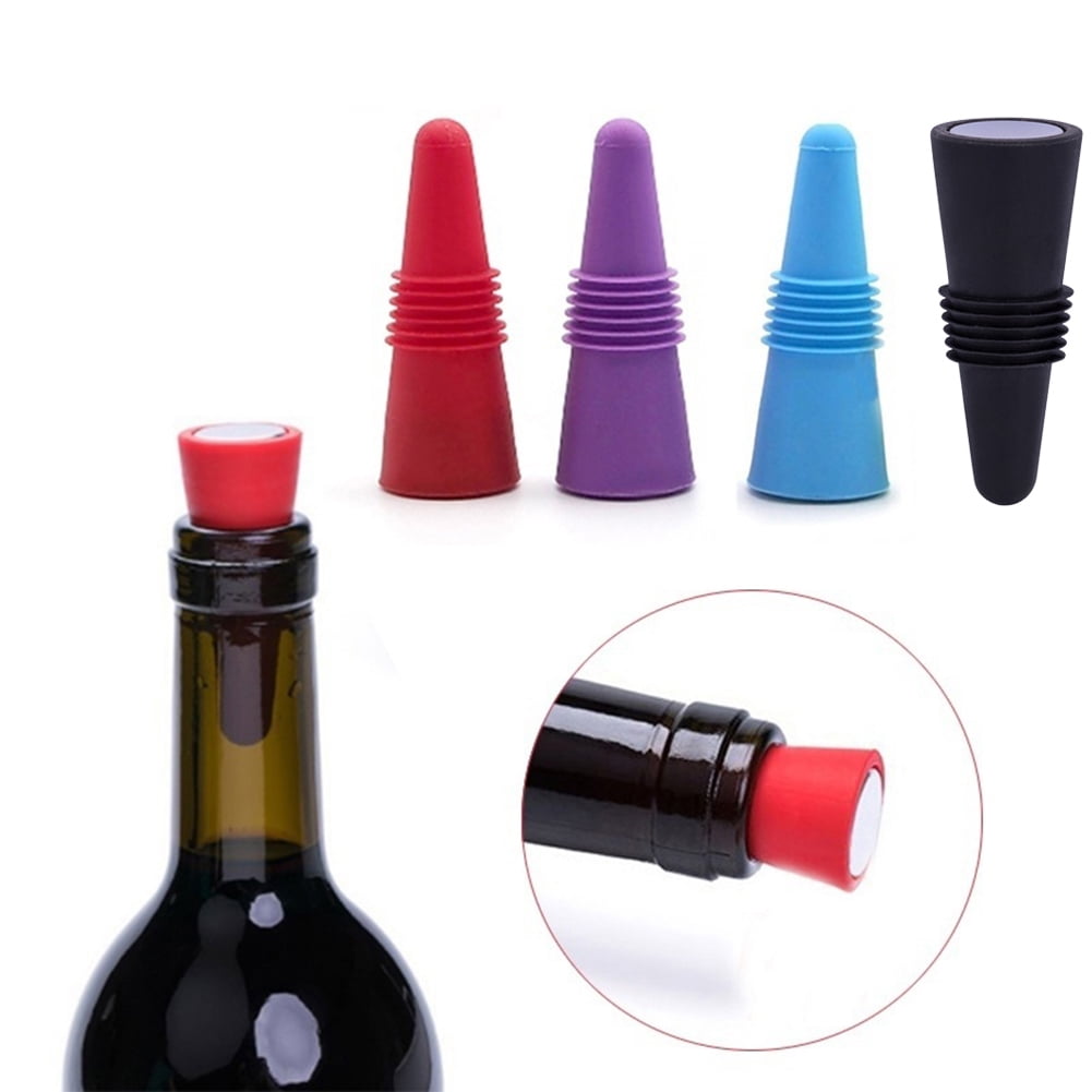 2Pcs Wine Stopper Silicone Fresh Beer Cover Air-tight Sealed Bottle Cap Stoppers 