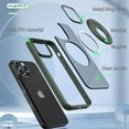 thumbnail image 3 of Detck Invisible Stand Magnetic Case for iPhone 12 Pro Max, Compatible with MagSafe, Military Grade Shockproof Translucent Matte Scratchproof Magnetic Stand Kickstand Ring Holder Case,Green, 3 of 6