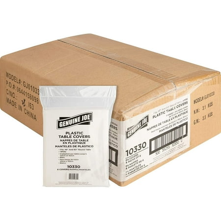 

FulnKye White 84 Plastic Round Tablecovers (Pack of 24)