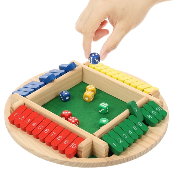 Classic Original Shut the Box Game,Wooden Math Dice Board Game for 4 Players