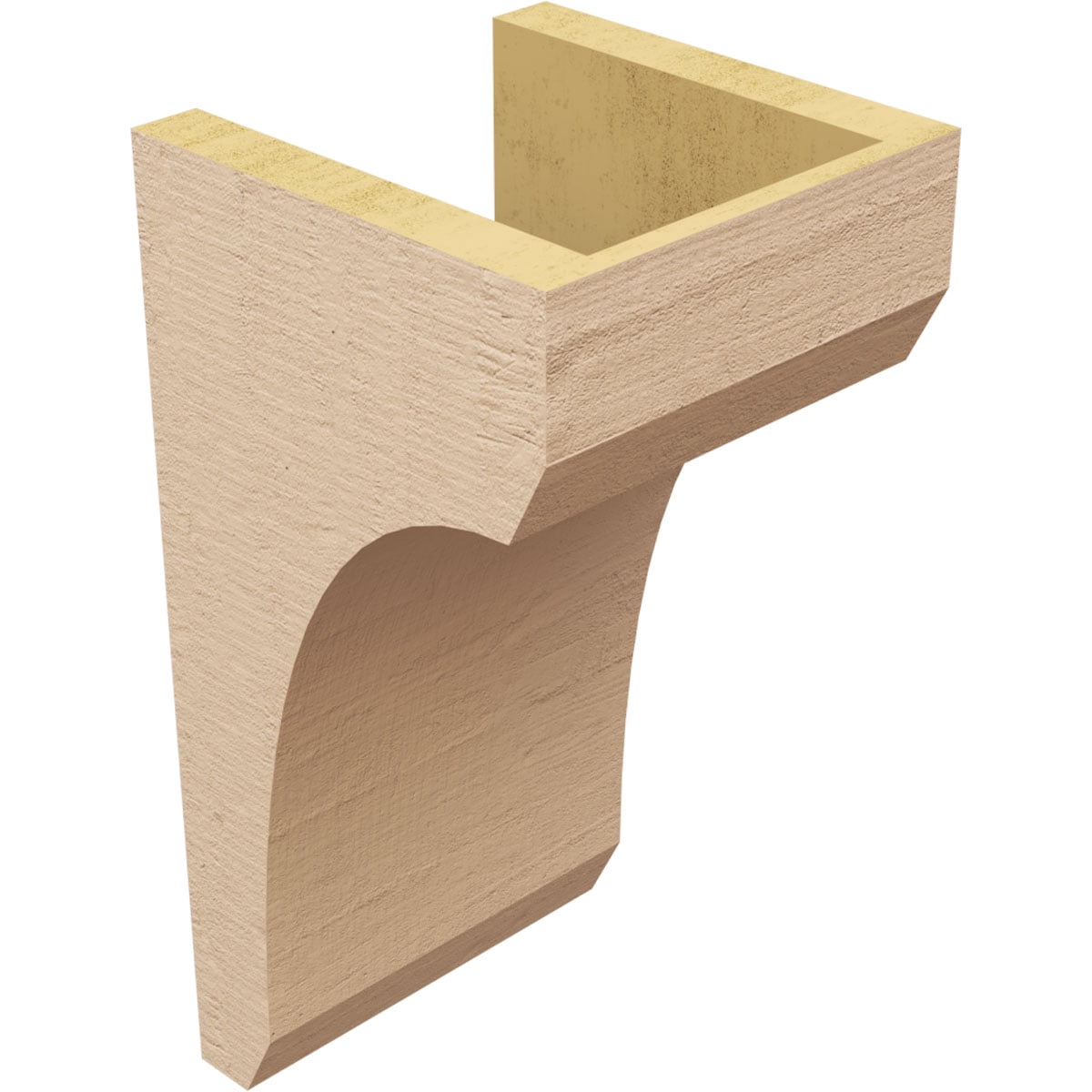 7"W x 7"D x 14"H Wide Legacy Rough Cedar Woodgrain TimberThane Corbel, Primed Tan