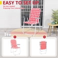 thumbnail image 5 of Zimtown 2 Pack Lawn Chair Set Patio Folding Web Outdoor Portable Camping Chair(Red & White), 5 of 9