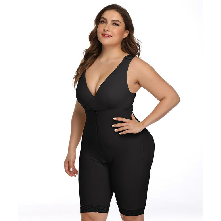 YWDJ Shapewear Bodysuit Women Bodysuit With Waist And Hip Tight Body  Oversized Body Suit Black XL