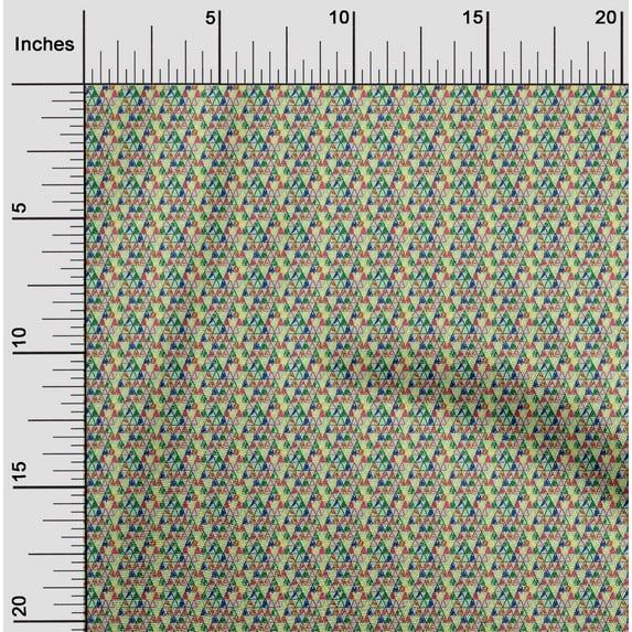 oneOone Cotton Flex Light Mint Green Fabric Triangle Geometric Fabric For Sewing Printed Craft Fabric By The Yard 40 Inch Wide