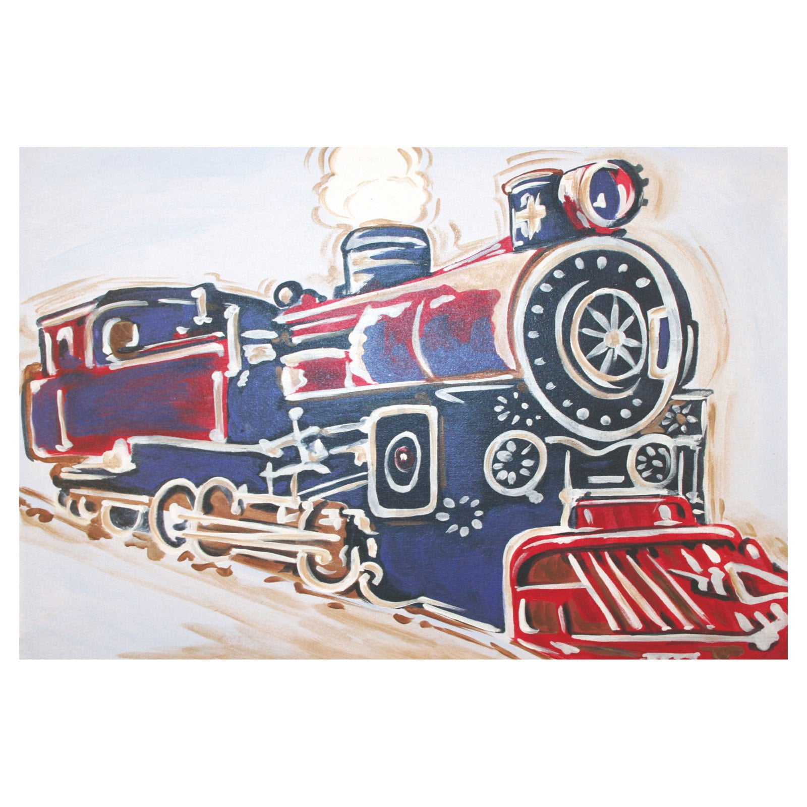 Marmont Hill "Vintage Train" by Reesa Qualia Painting Print on Wrapped Canvas