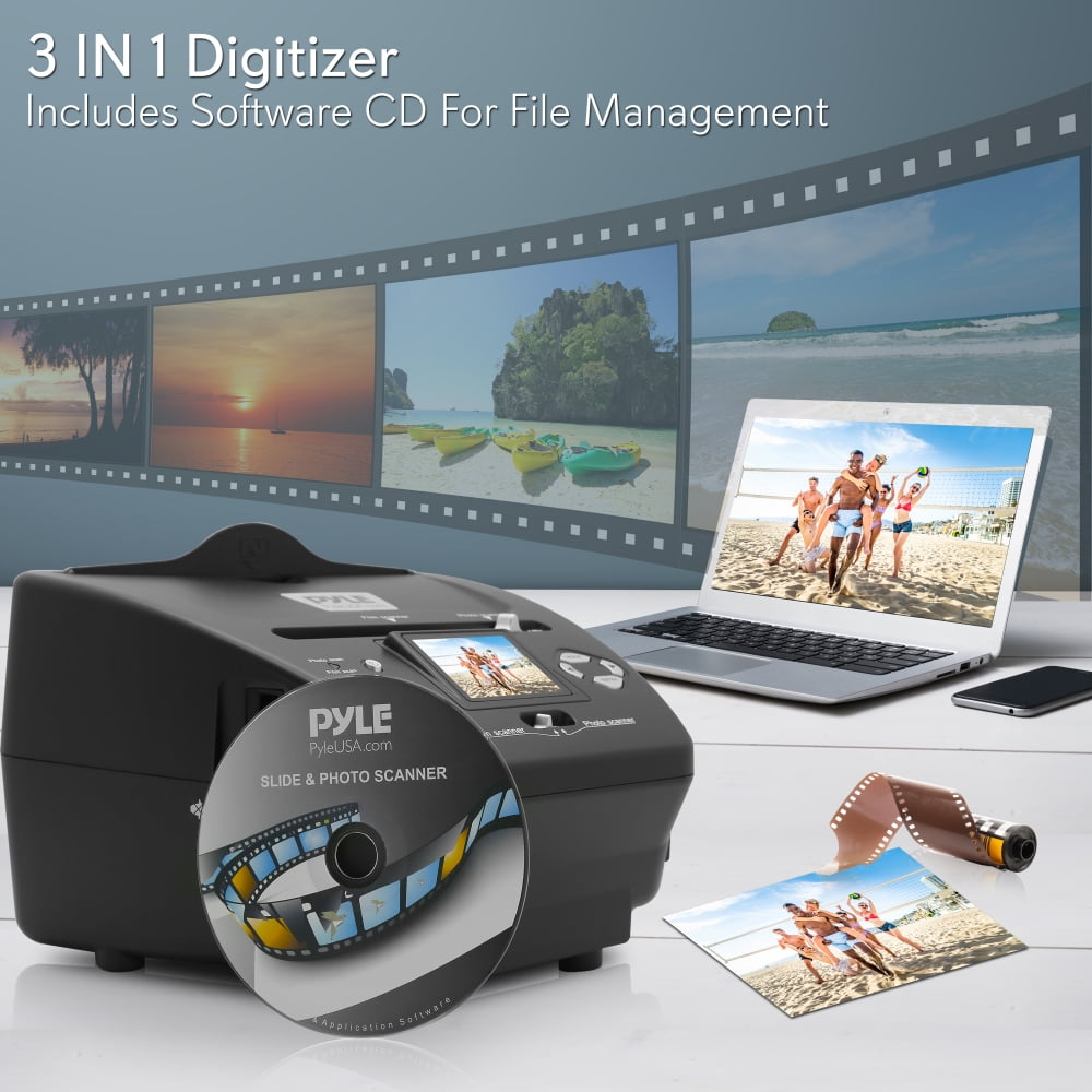 Pyle 3-in-1 Photo Slide and Film Scanner Digital Media Digitizer Copier 