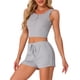 thumbnail image 4 of INSPIRE CHIC Conjunto de Pijamas de Dos Piezas para Mujeres, Top de Tirantes de Punto Acanalado con Pantalones Cortos, Color Gris, 4 of 5