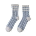 thumbnail image 4 of Fuzzy Socks for Women No Show Fall Fashion Must Haves Foot Warmer Ankle Cozy Winter Socks Blue2, 4 of 4