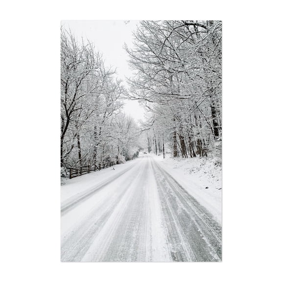 Snowy Road 02 - Glen Rock Pennsylvania Photography Unframed Wall Art Print 5 x 7 inches