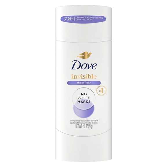 Dove Advanced Care Antiperspirant Deodorant Stick For Soft, Resilient Skin, Sheer Fresh With No White Marks & 72-Hour Sweat & Odor Protection, 2.6 oz