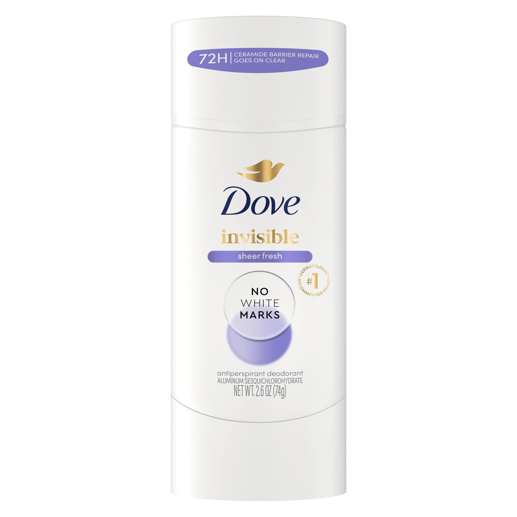 Dove Advanced Care Antiperspirant Deodorant Stick For Soft, Resilient Skin, Sheer Fresh With No White Marks & 72-Hour Sweat & Odor Protection, 2.6 oz