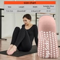 thumbnail image 2 of Womens Non Slip Yoga Socks, Pink Grip Socks for Pilates & Barre, Ballet Inspired with Crisscross Straps, Low Cut Socks 3-Pack,Size Free Size, 2 of 7