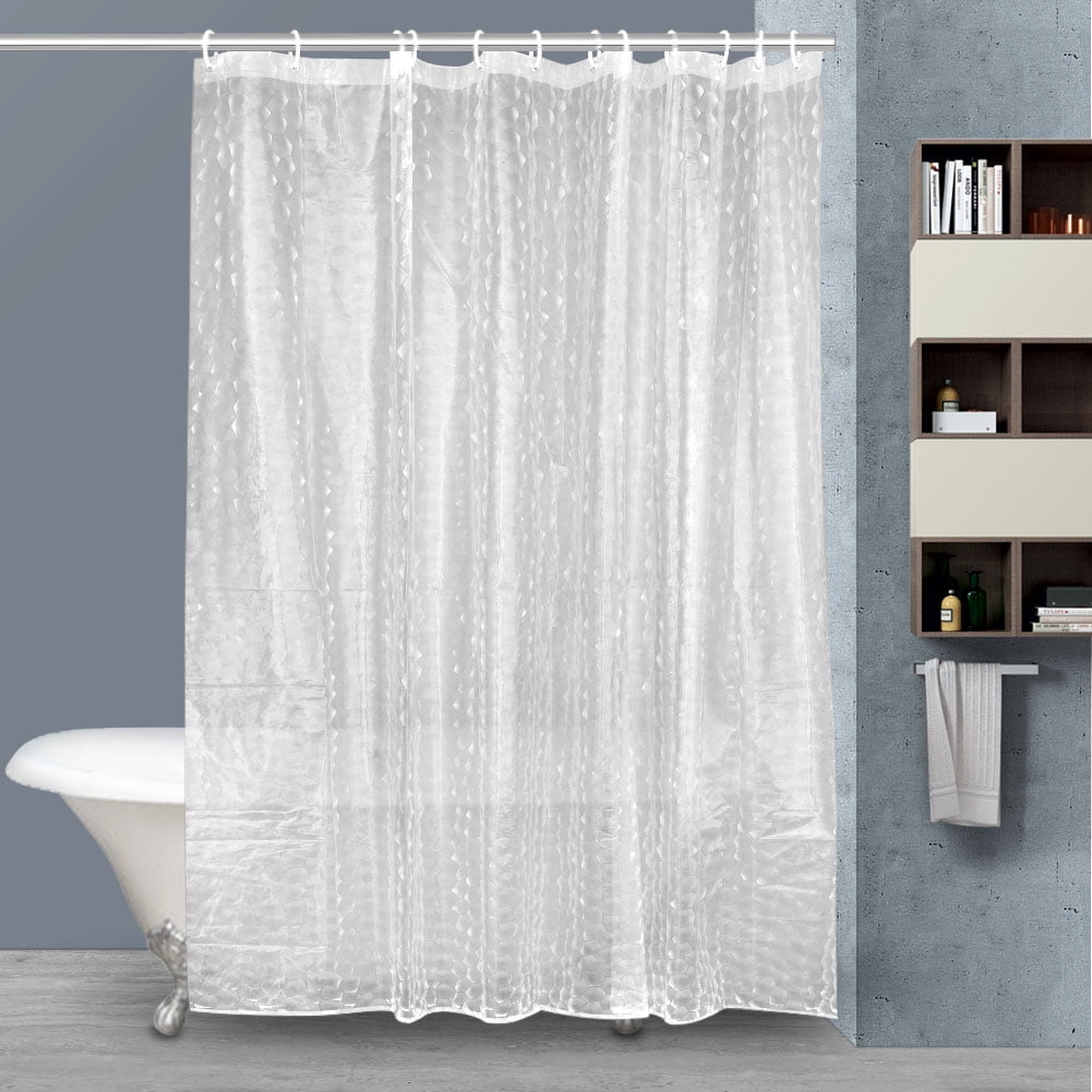 3D Shower Curtain Clear EVA Water Cube Hook Thick Bathroom Curtain Waterproof 