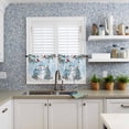 thumbnail image 6 of Christmas Snowman Kitchen Curtains and Valances Set, Classic Winter Christmas Tree Blue Rod Pocket Window Valance 18 Inch Window Curtain Panels for Living Room Bedroom Laundry, 27.5x24in, 3 Pieces, 6 of 7