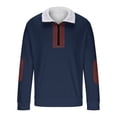 thumbnail image 5 of Njagoc3 Womens Colorblocked Semi-Zip Long Sleeve Turn-Down Collar Casual Sweatshirt Jacket Top, 5 of 6
